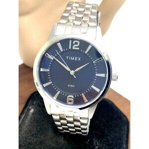 Timex Men's Watch TW2T59800 Quartz Blue Dial Silver Tone Stainless Steel 40mm